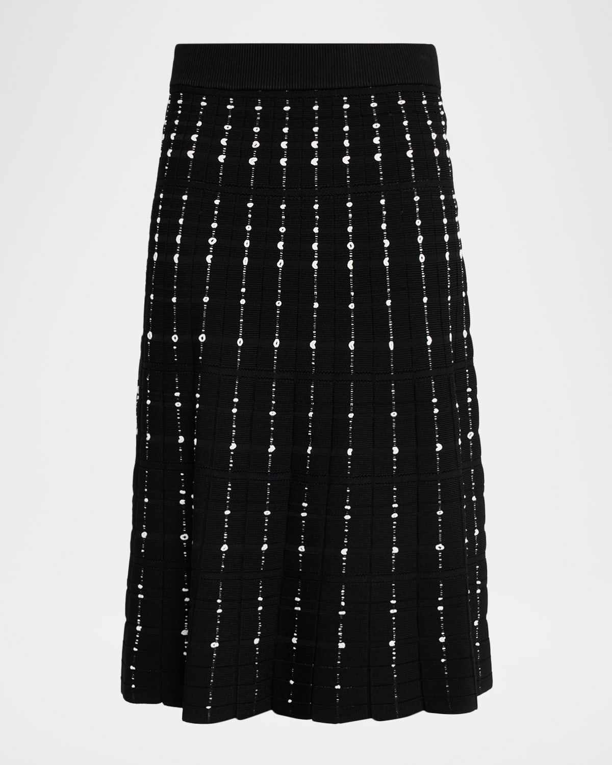 Fragmented Stripes A-Line Knit Skirt