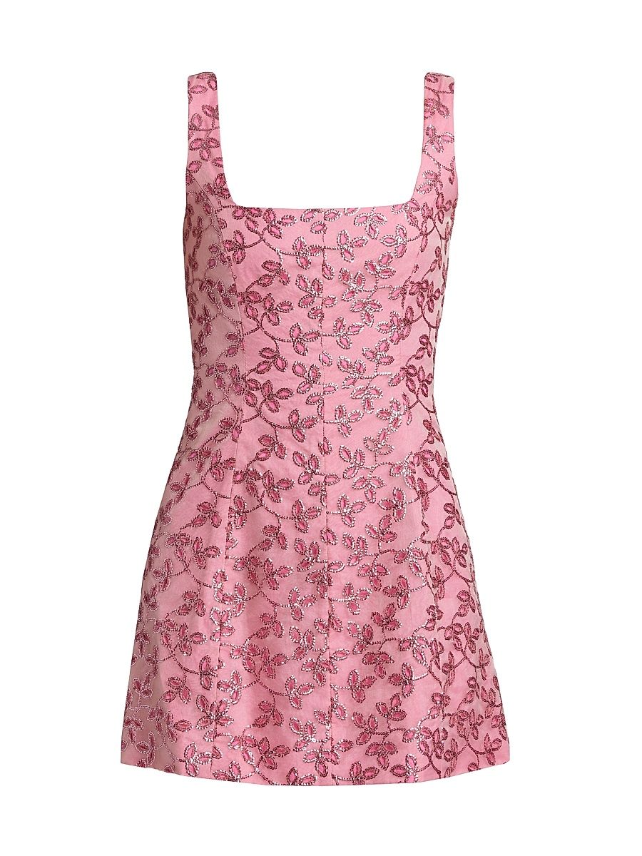 Women's Brooke Sequined Organza Minidress - Pink - Size 6