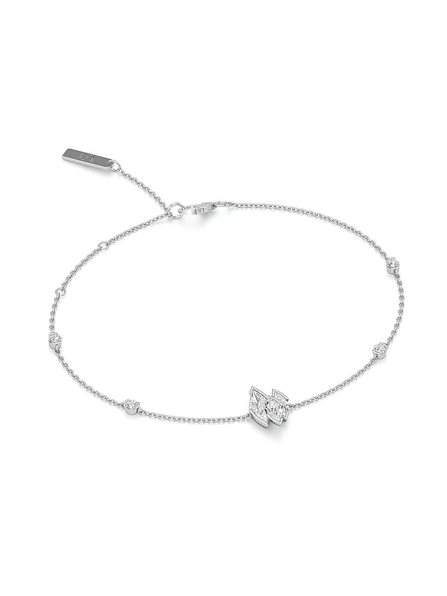 Women's Flame 18K White Gold & 0.61 TCW Lab-Grown Diamond Bracelet - White Gold