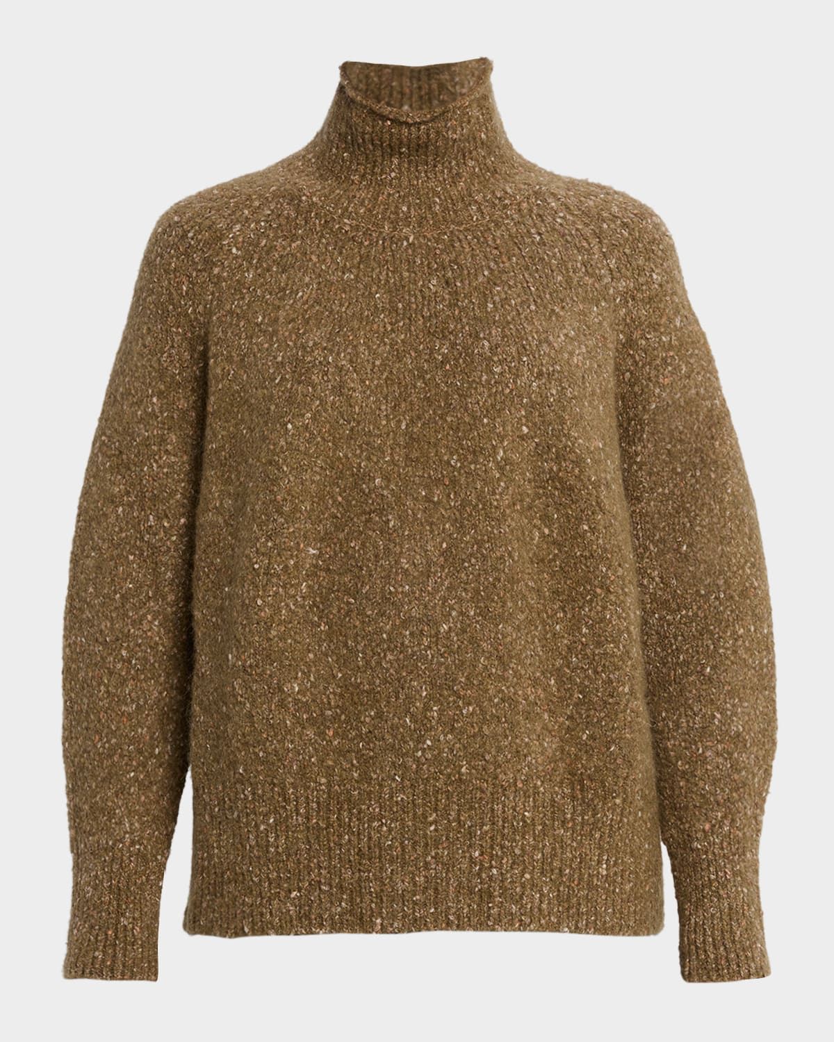 Speckled Knit Turtleneck Sweater