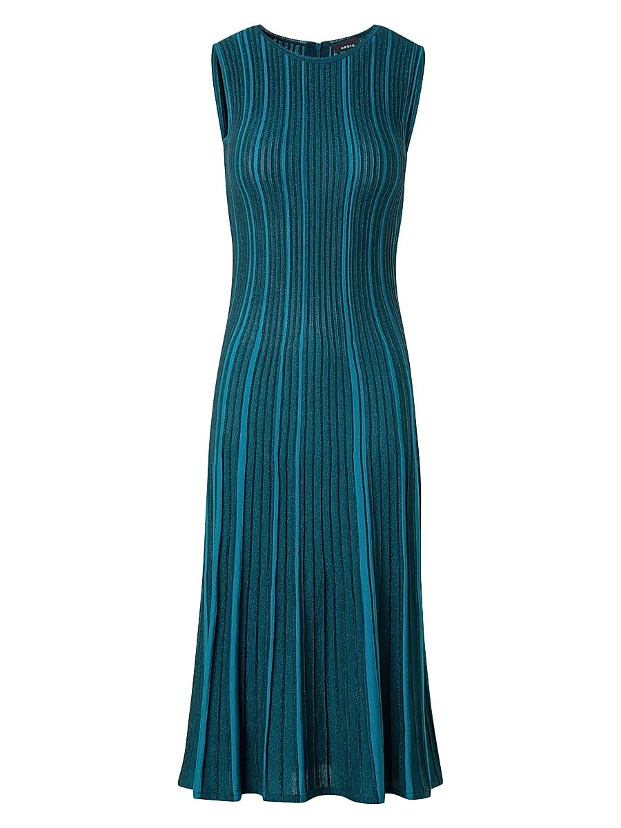 Women's Ribbed Sleeveless Midi-Dress - River Green - Size 10