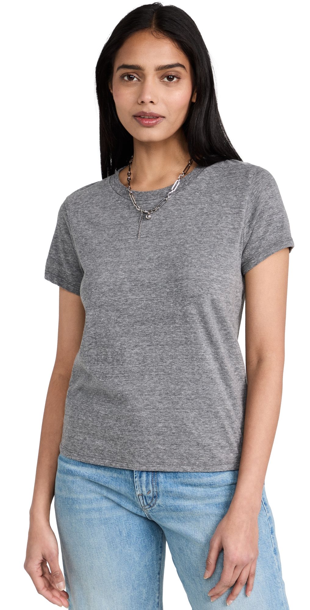 MOTHER The Lil Goodie Goodie T-Shirt Heather Grey L