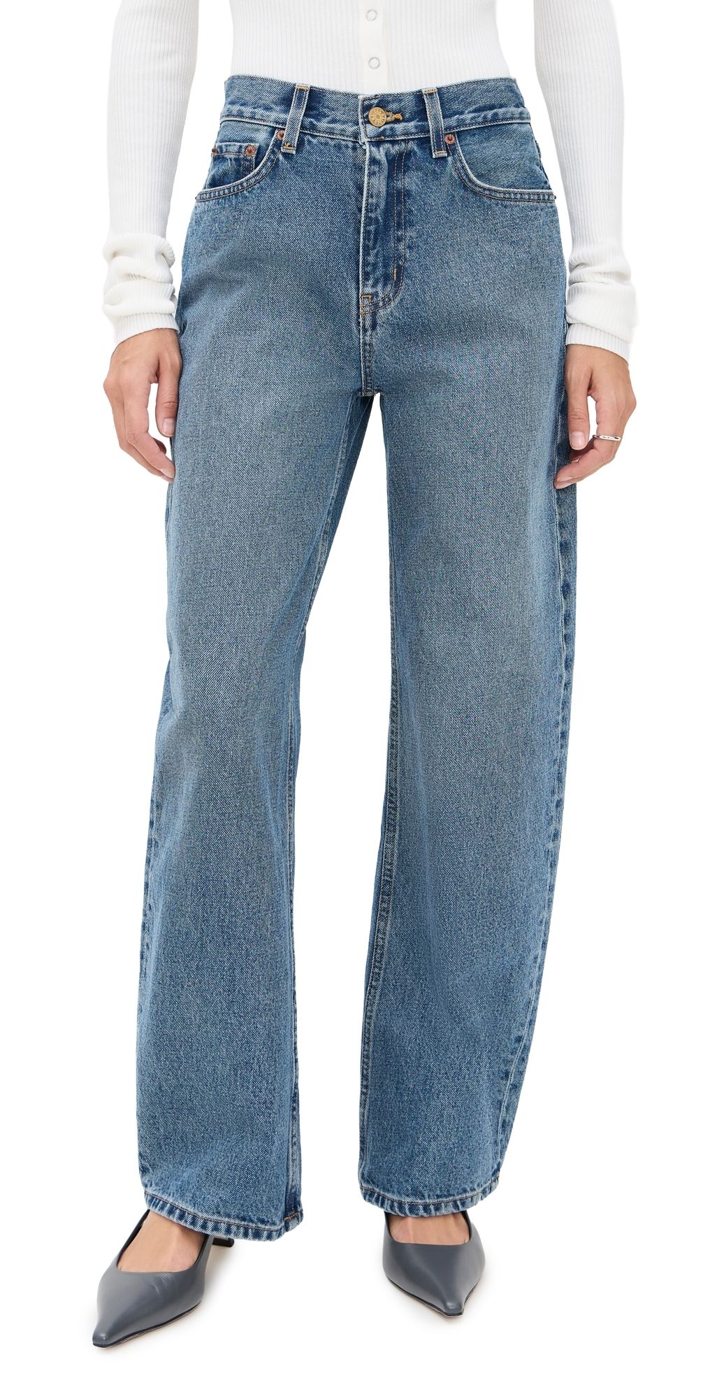 B Sides Leroy Mid Relaxed Bow Jeans Merce Sunfade 32