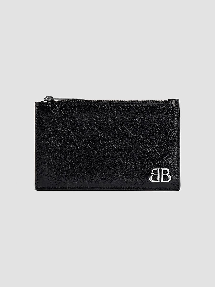 Balenciaga Men's Monaco Long Coin And Card Holder - Black