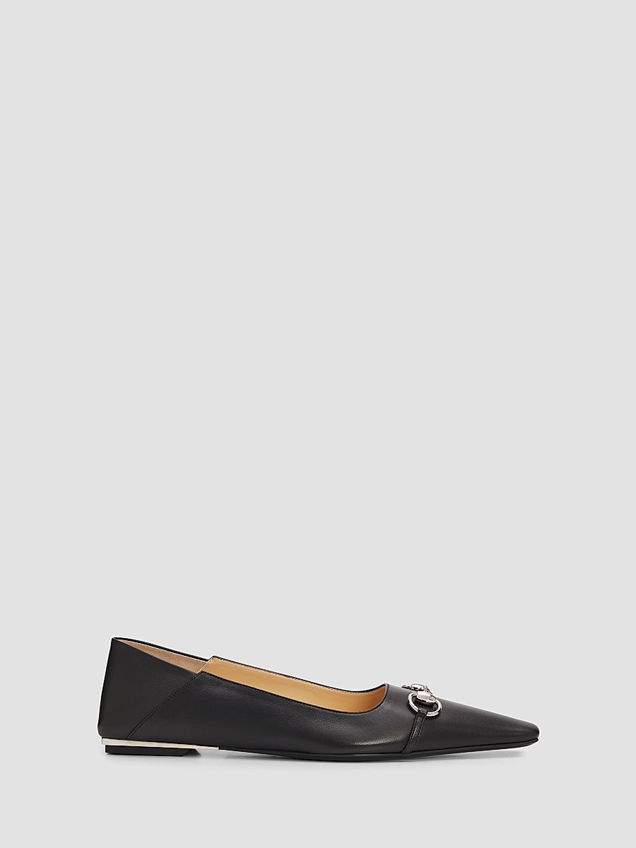 Women's Vittoria Leather Ballet Flats - Nero - Size 10.5