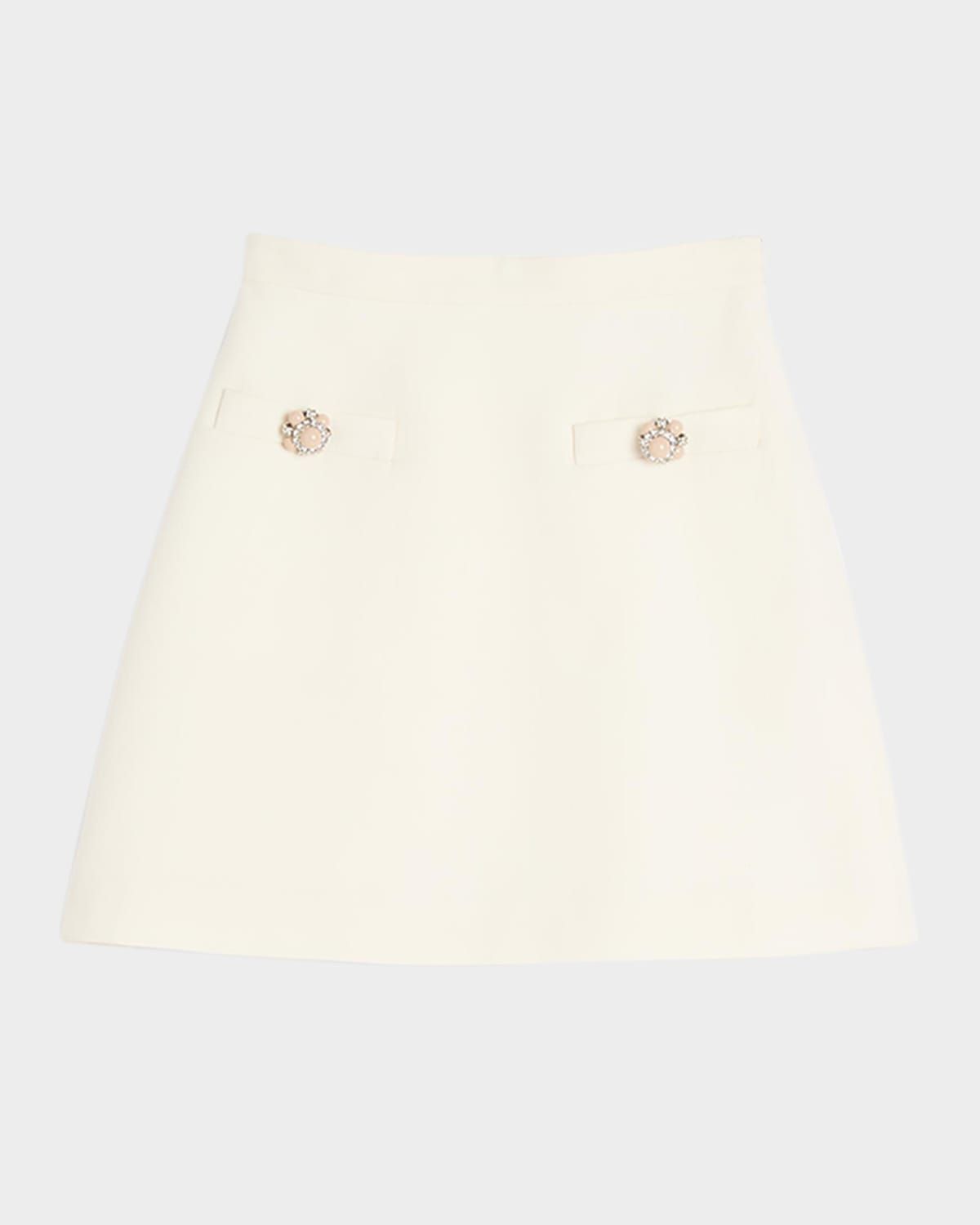 Brooch Wool Mini Skirt