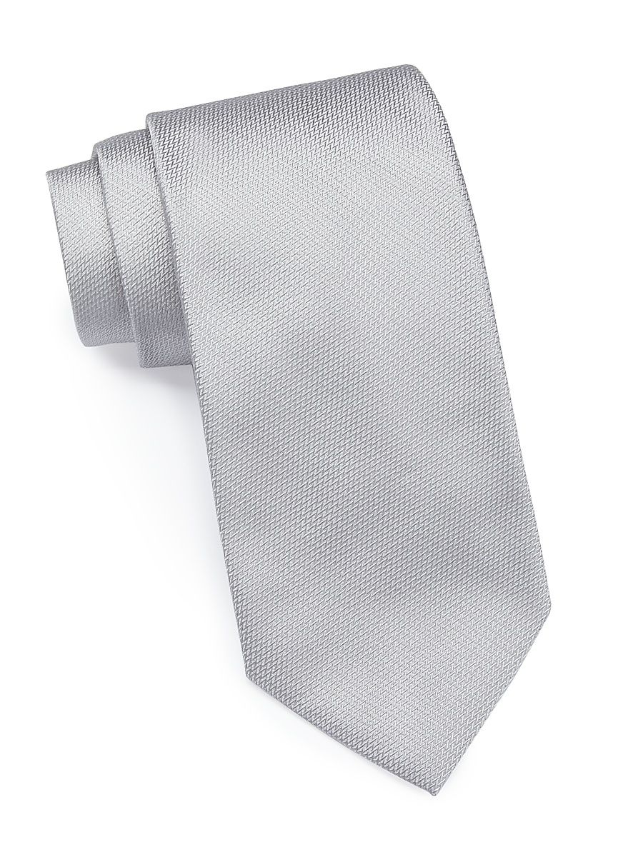 Men's Formal Silk Tie - Light Grey