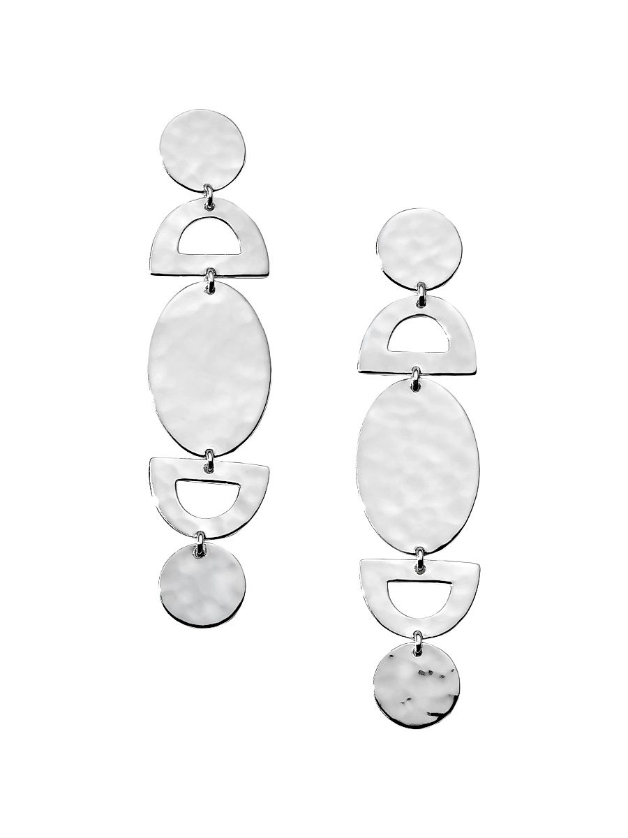 Women's Classico Crinkle Sterling Silver Five-Tier Drop Earrings - Silver