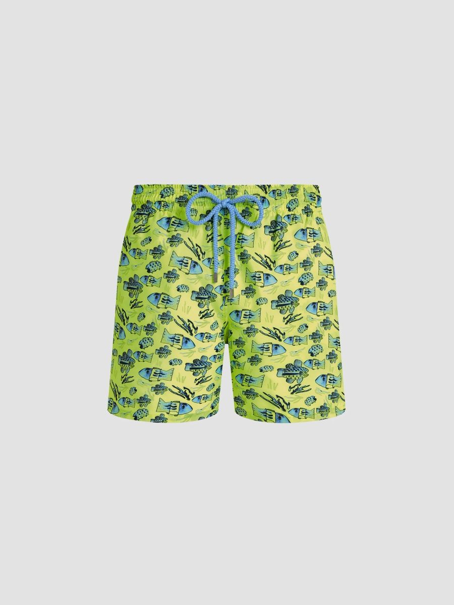 Vilebrequin Men's Aquatic Print Swim Shorts - Fluo Yellow - Size XXL