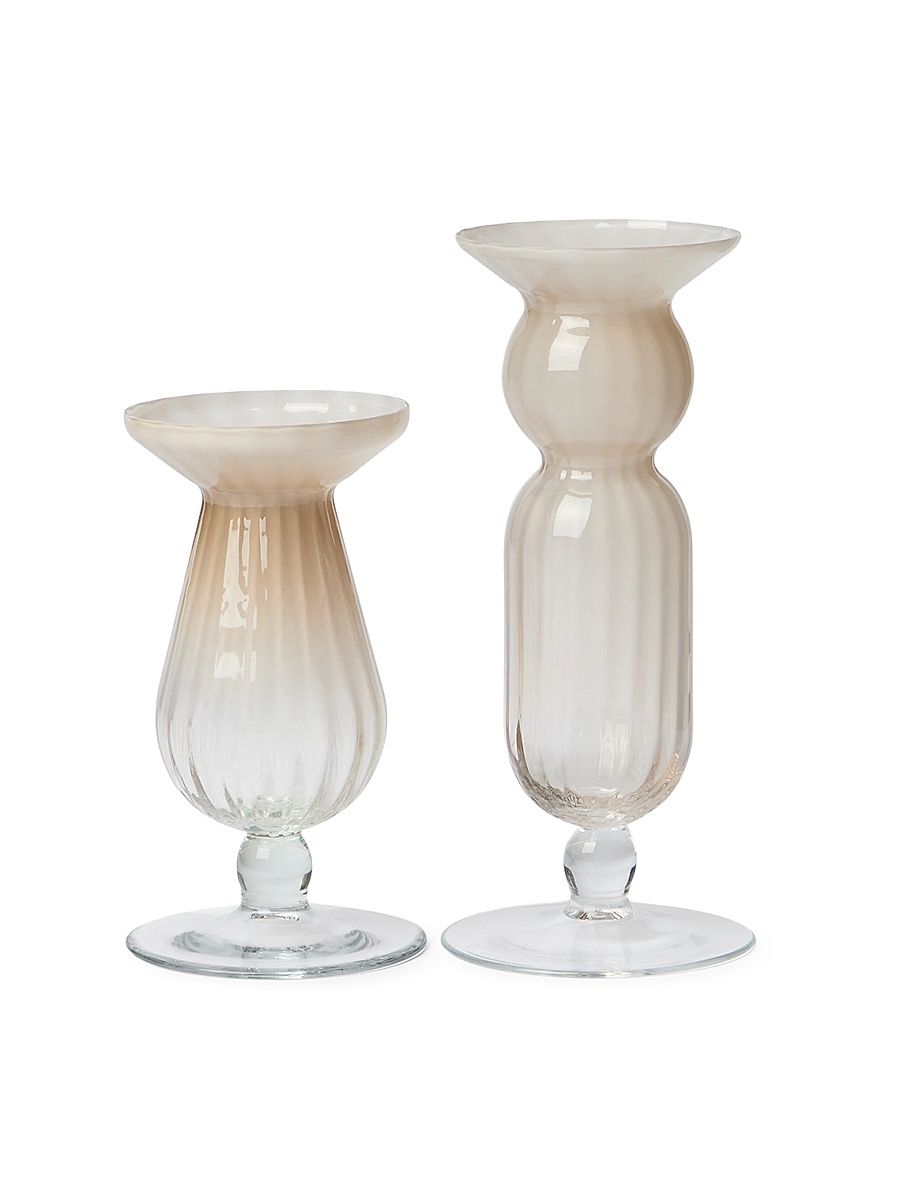 Pair of Murano Glass Vases - Natural