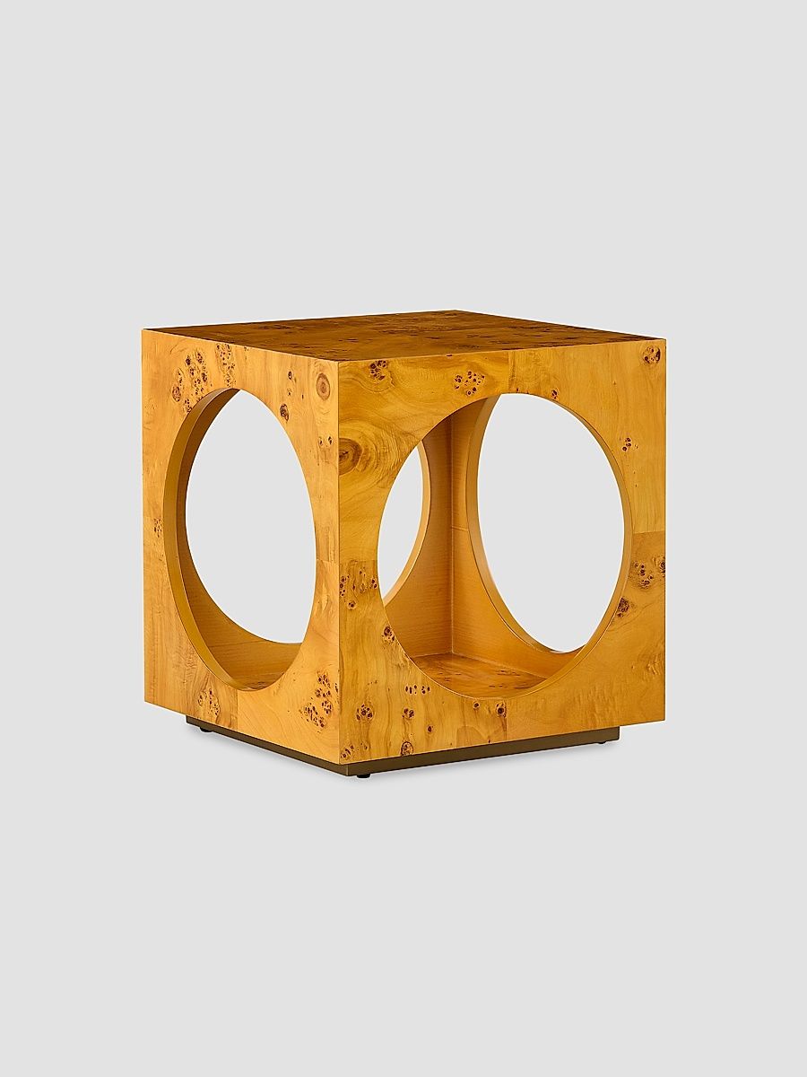 Bond Cube Wood Accent Table - Light Brown