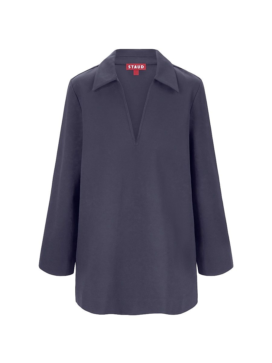 Women's Suzy V-Neck Collared Tunic - Navy - Size XS