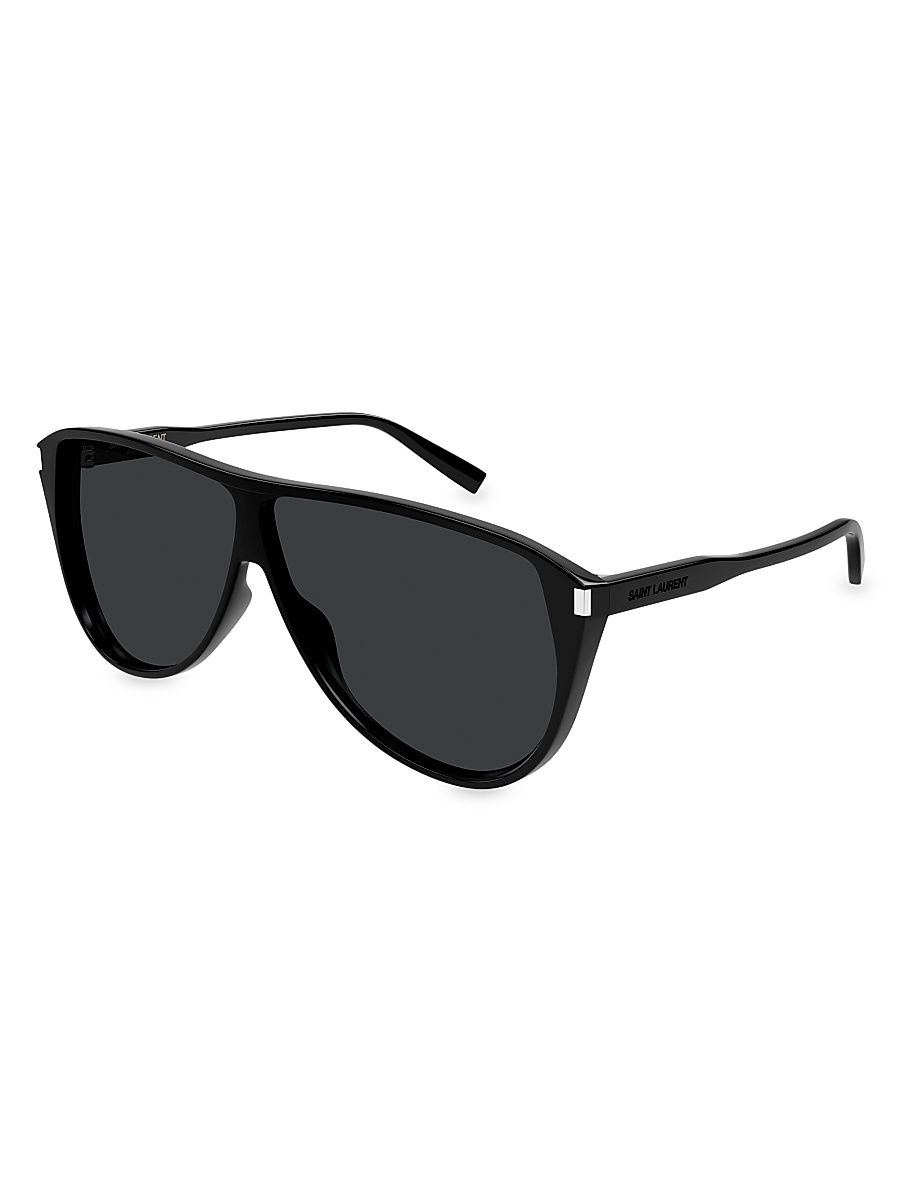Men's Corner Angle M 65MM Pilot Sunglasses - Dark Grey Black