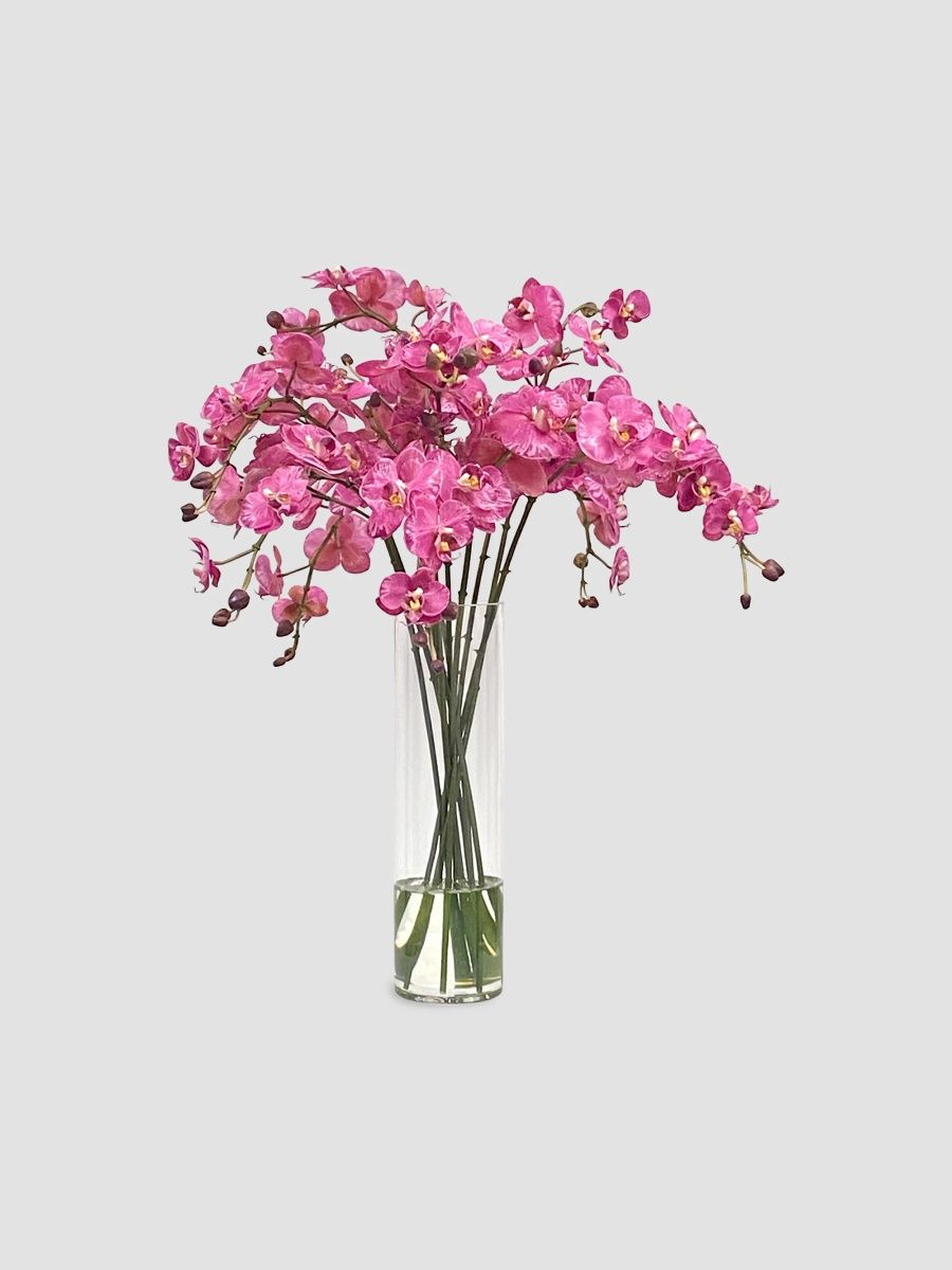 Winward Home Newness Artificial Orchid Floral Arrangement - Fuchsia Burgundy