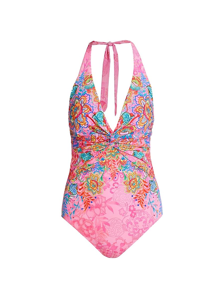 Women's Roisin Twisted Floral One-Piece Swimsuit - Roisin - Size XS