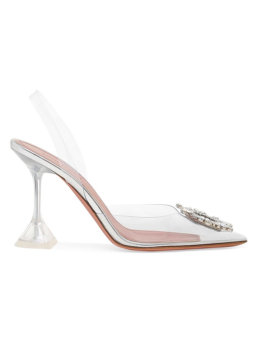 Women's Begum 95MM Embellished Slingback Pumps - Pvc Transparent - Size 12