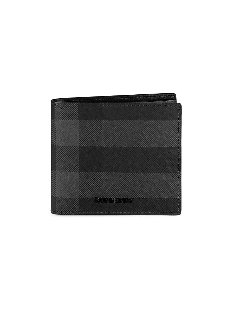 Men's Check Bifold Wallet - Charcoal