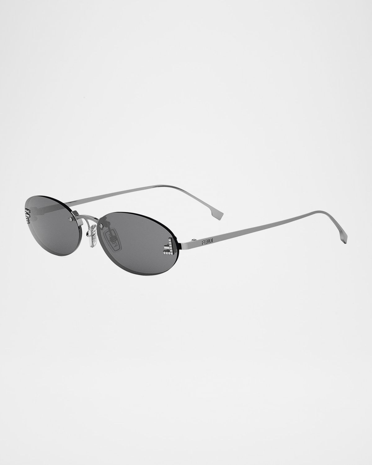 FF Crystal Metal Oval Sunglasses