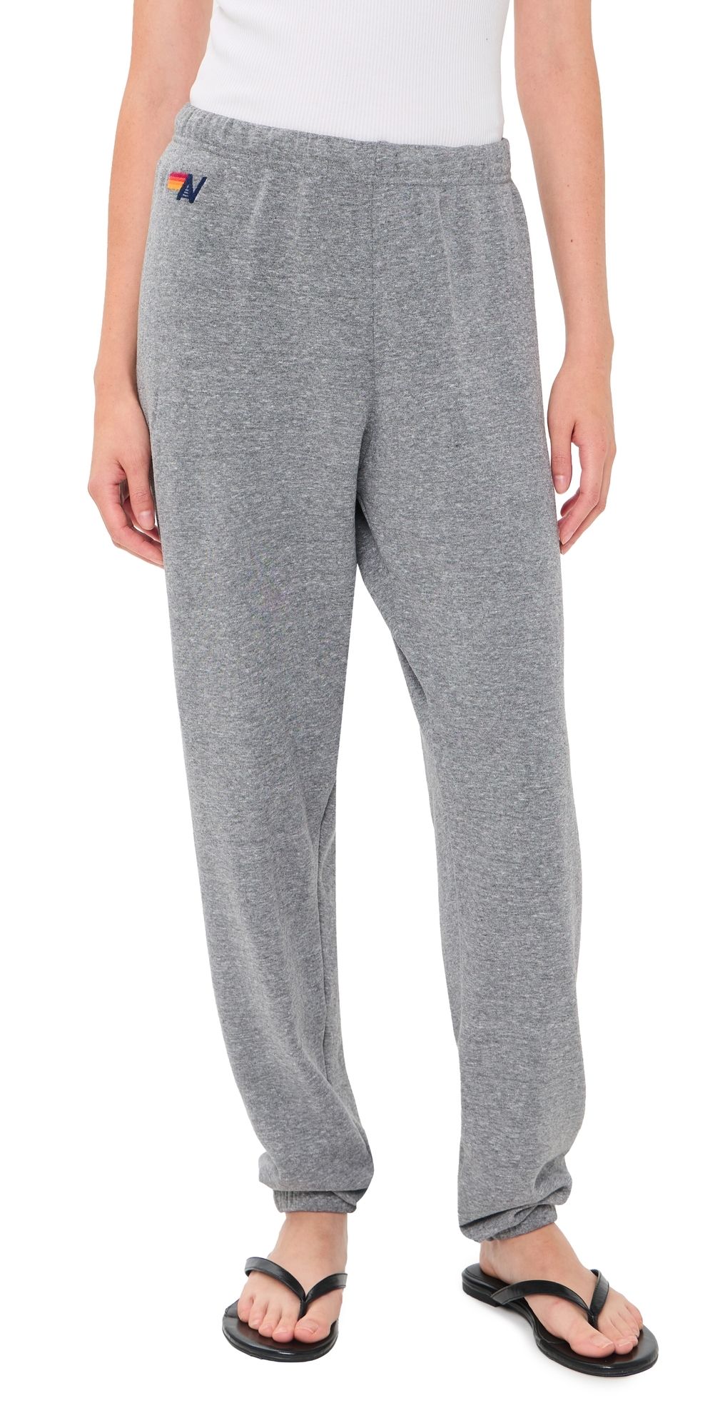 Aviator Nation Bolt Stitch Sweatpants Heather Grey/Black L