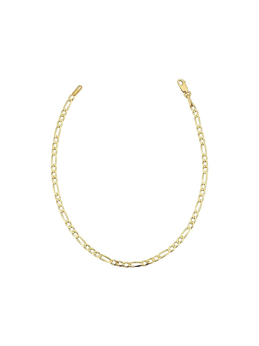 Women's 14K Yellow Solid Gold Florentine Figaro Petite Bracelet - Yellow Gold - Size 7.25