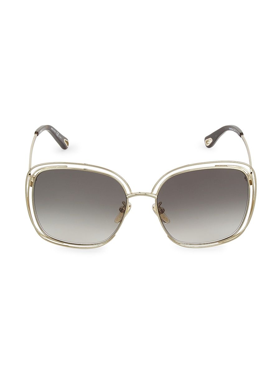 Women's Carlina 58MM Square Sunglasses - Gold