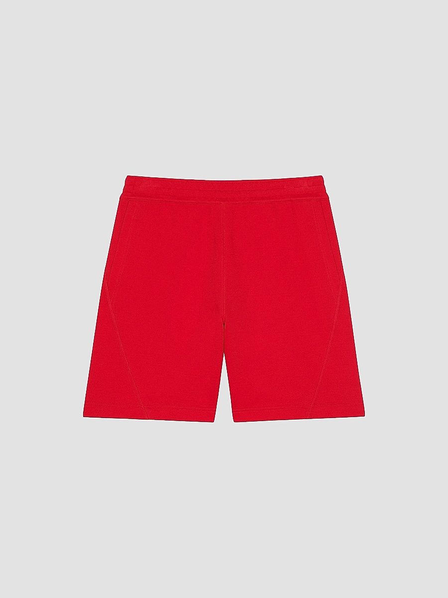 Givenchy Men's Couture Seam Bermuda Shorts in Scuba with Gros Grain - Red - Size XXL