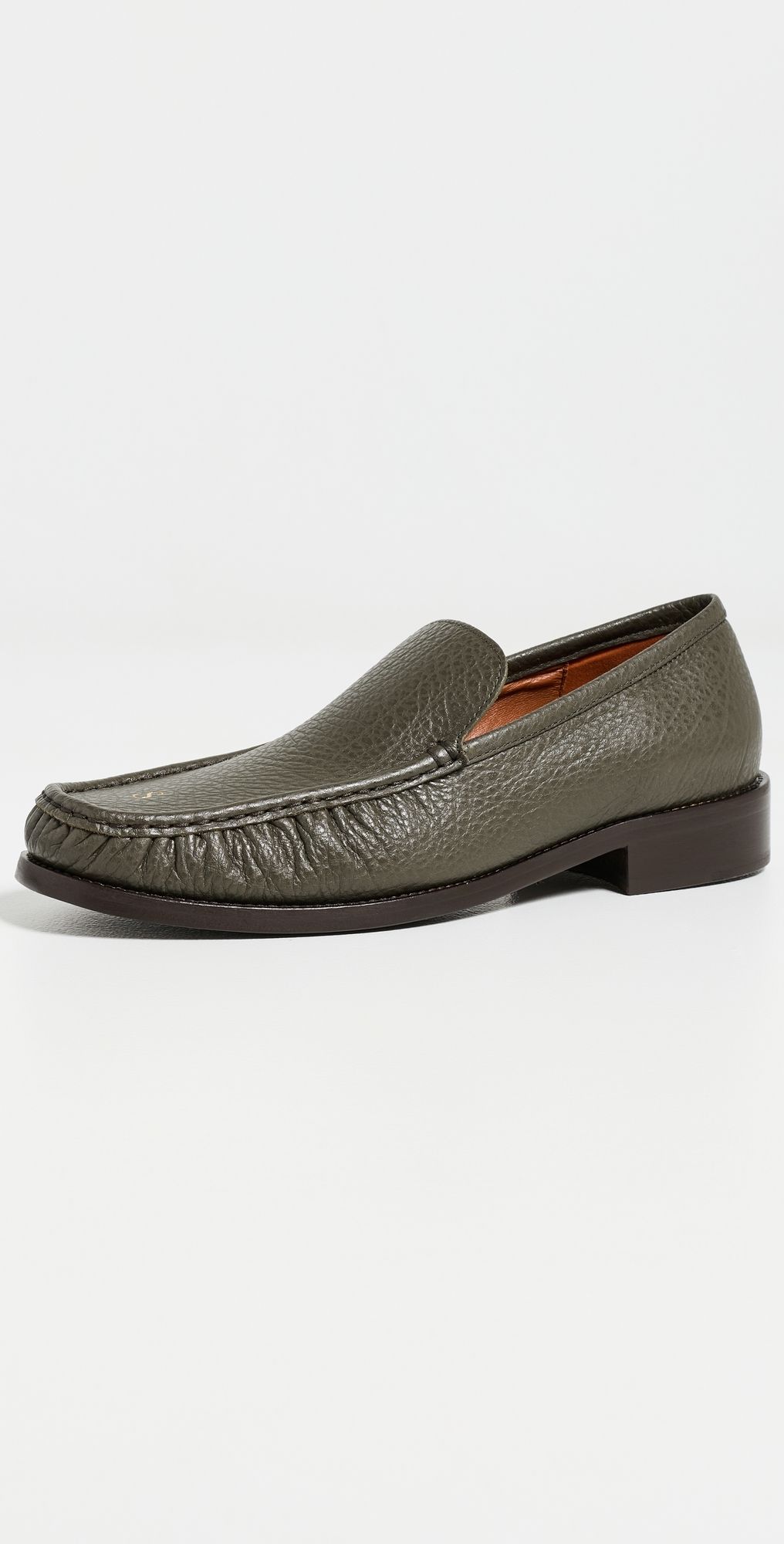 Acne Studios Light Leather Loafers Khaki Green 41