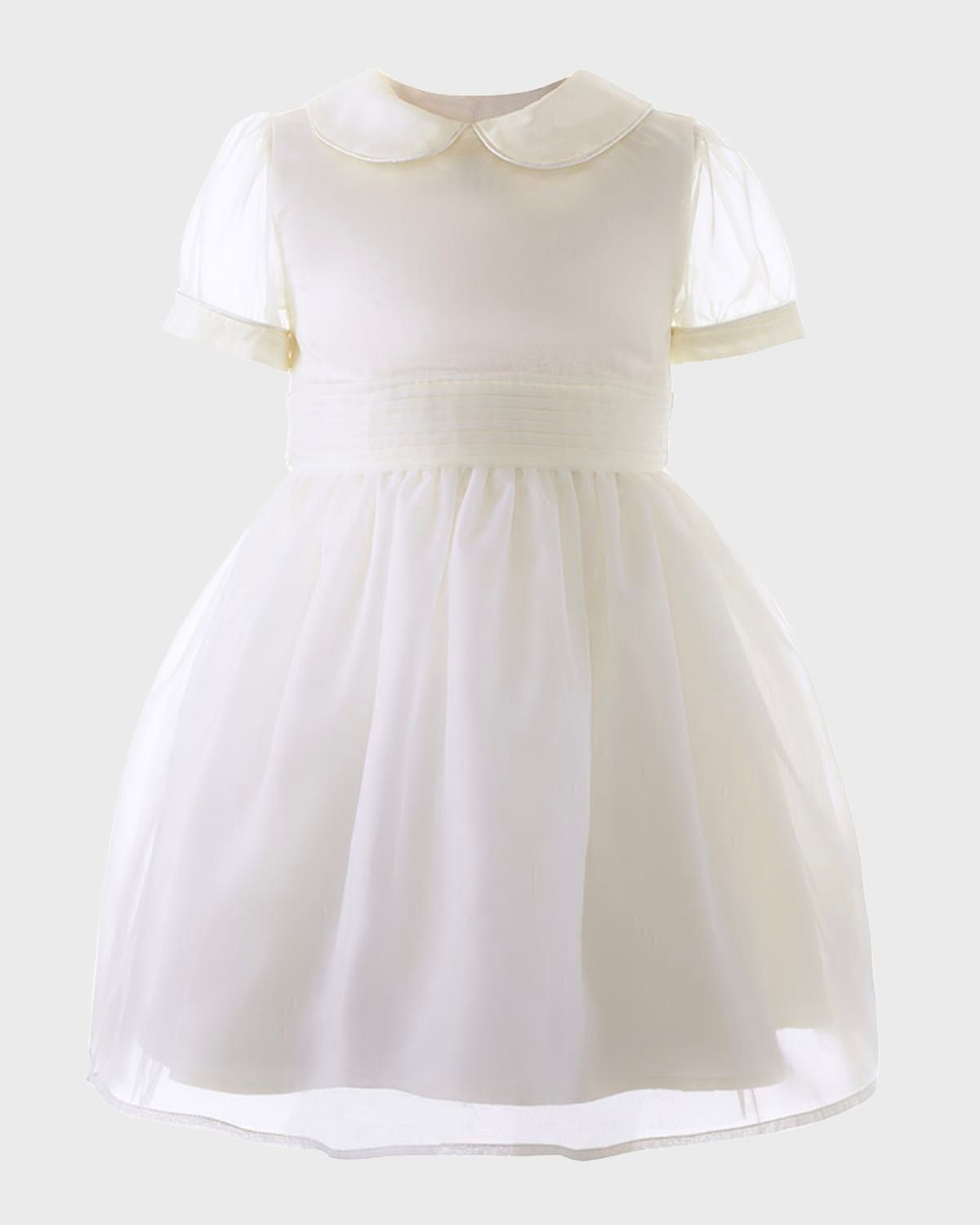 Girl & apos;s Peter Pan-Collar Organza Pintuck Dress, Size 2-10
