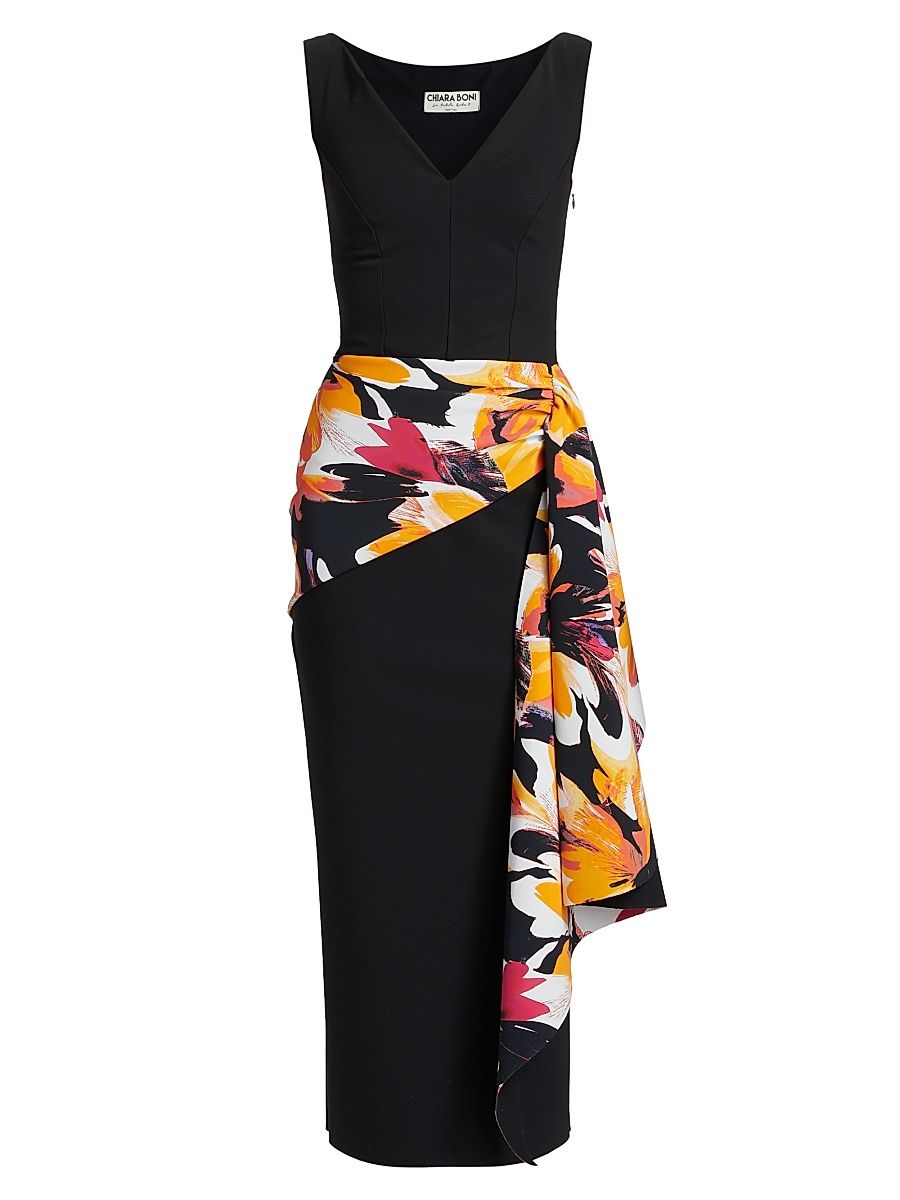 Women's Airose Printed Sheath Dress - Abstract Flower Brown - Size 8
