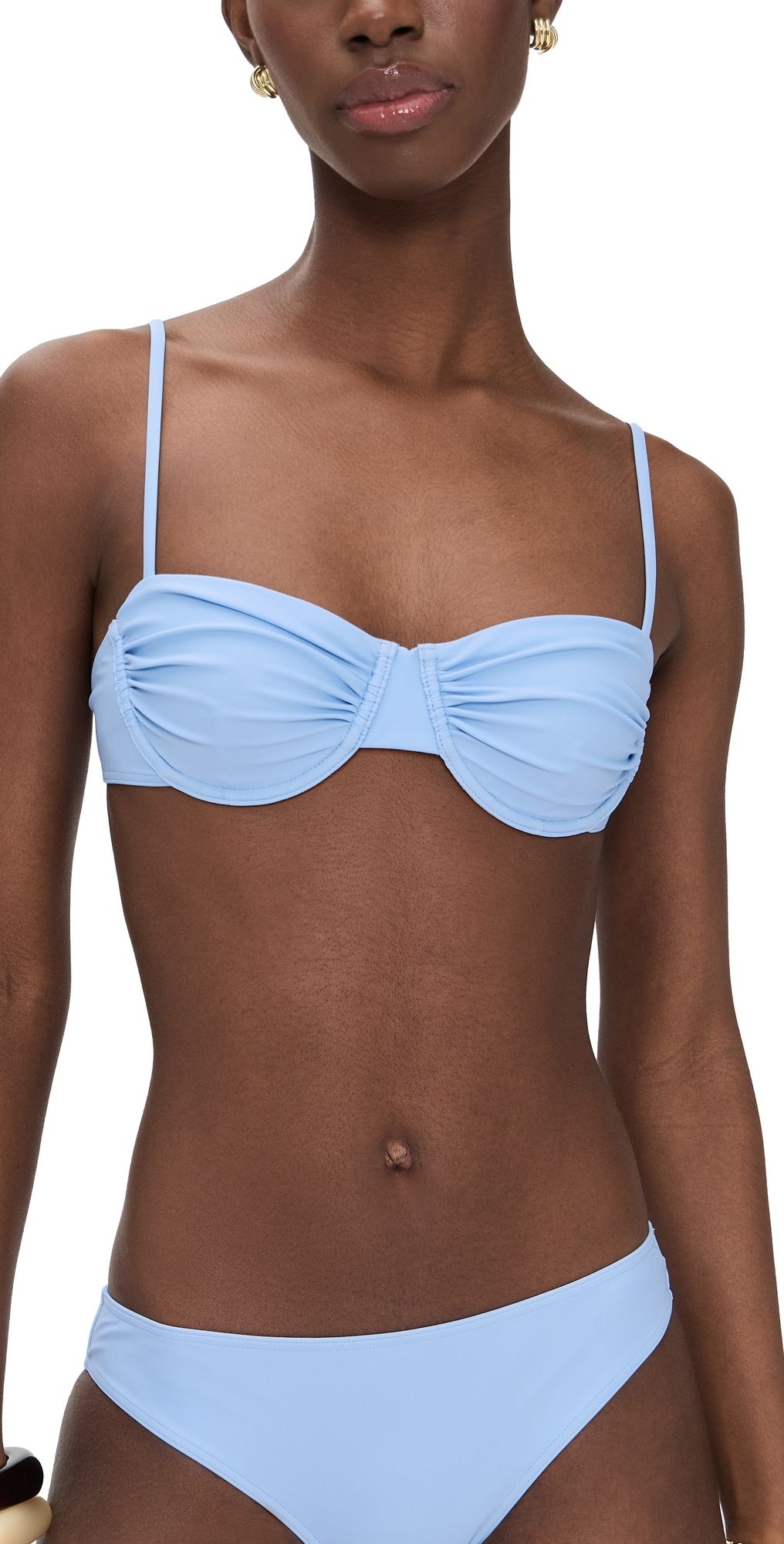 Tanya Taylor Paloma Bikini Top Vista Blue XS