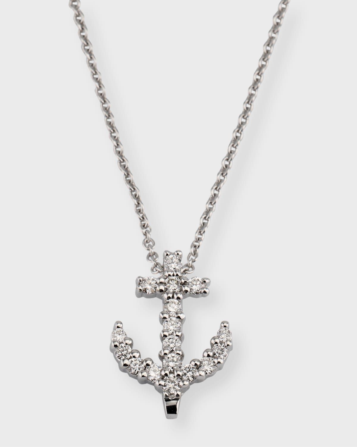 Anchor Tiny Treasure Necklace in White Gold