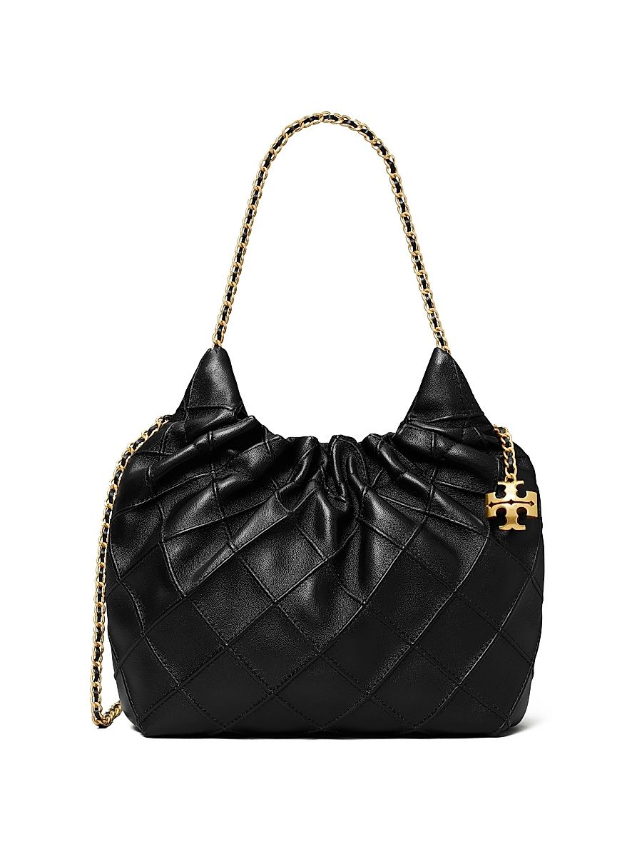 Women's Fleming Mini Nappa Leather Hobo Bag - Black