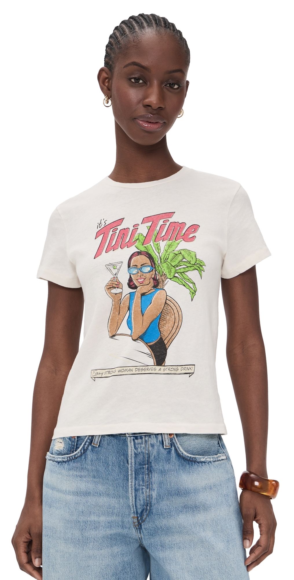 RE/DONE Tini Time Classic Tee Vintage White L