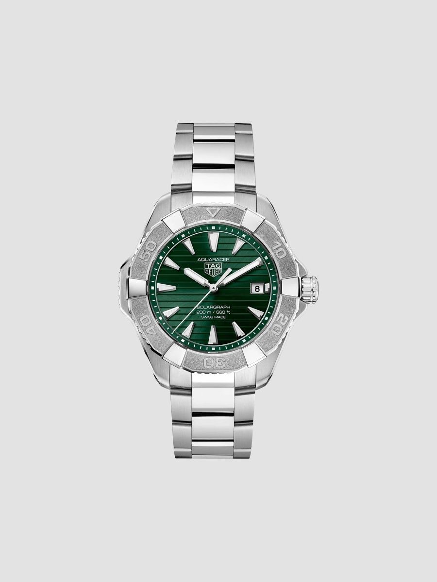TAG Heuer Women's Aquaracer Solargraph Stainless Steel Bracelet Watch/40MM - Green
