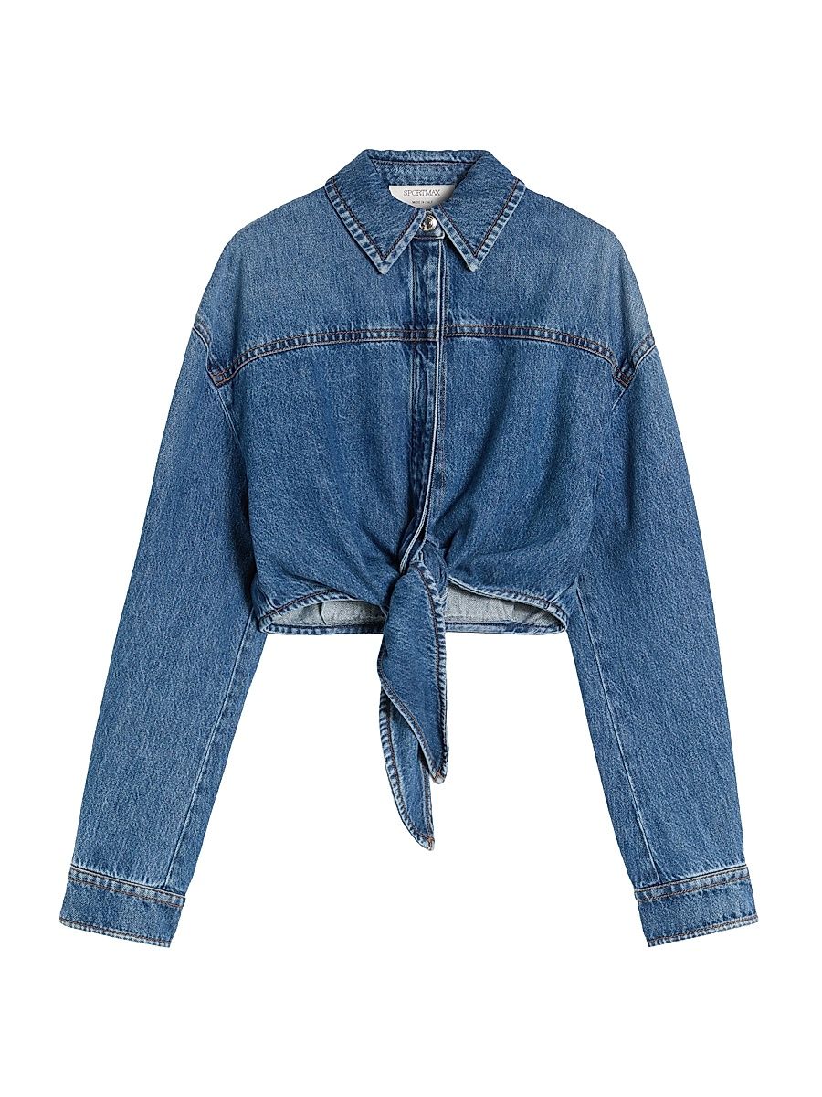 Women's Short Denim Shirt - Midnightblue - Size 2