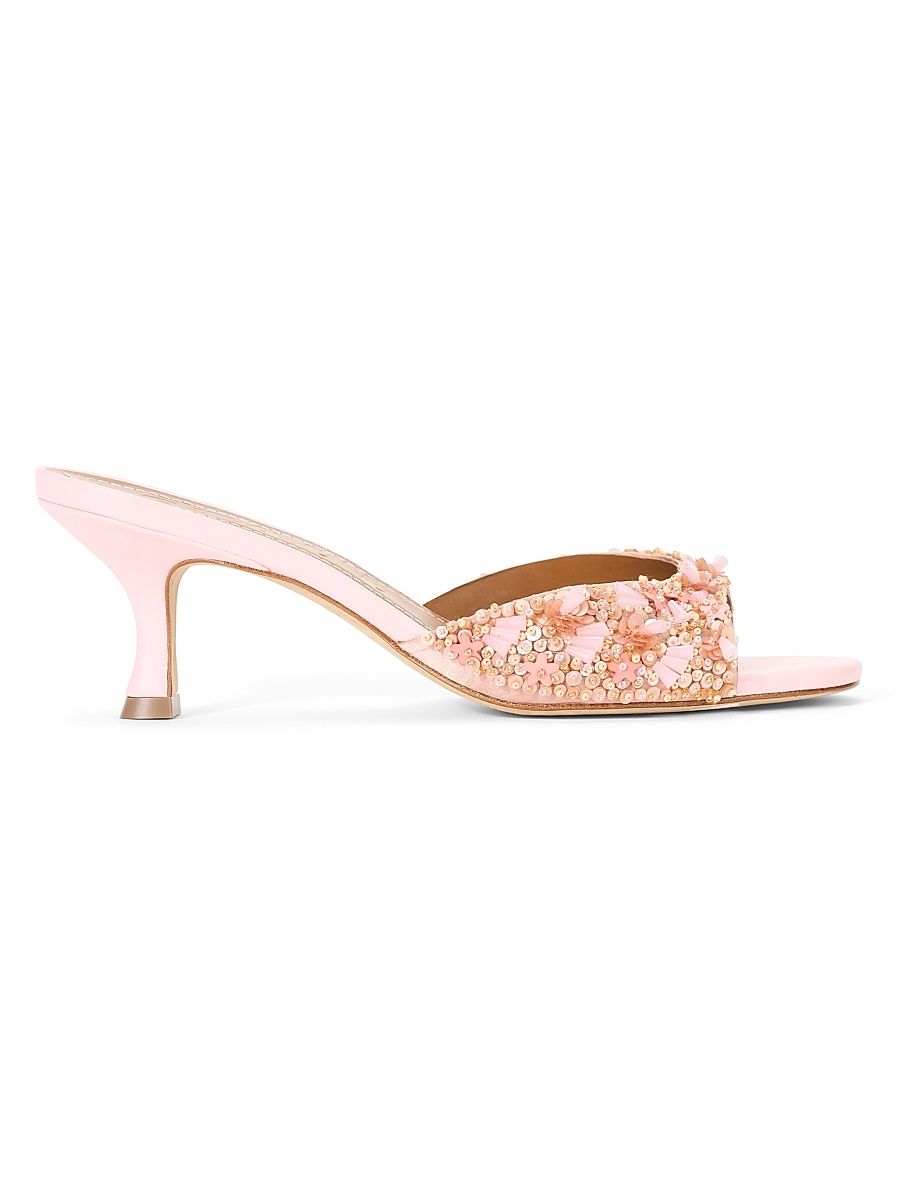 Women's Brigitte Embellished 55MM Mules - Pink - Size 7.5