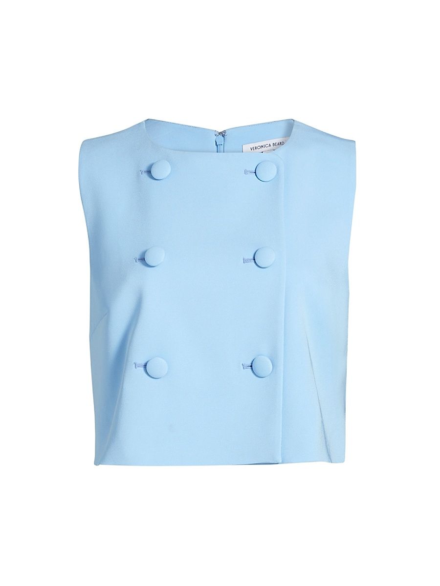 Women's Drexley Double-Breasted Sleeveless Top - Blue Sky - Size 6