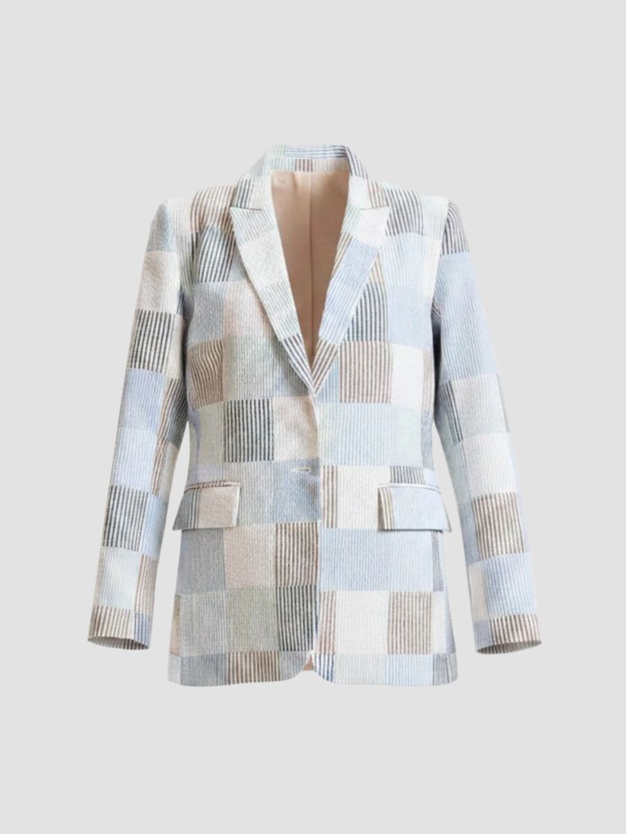 Cynthia Rowley Women's Millie Seersucker Single-Breasted Blazer - Multi - Size Small