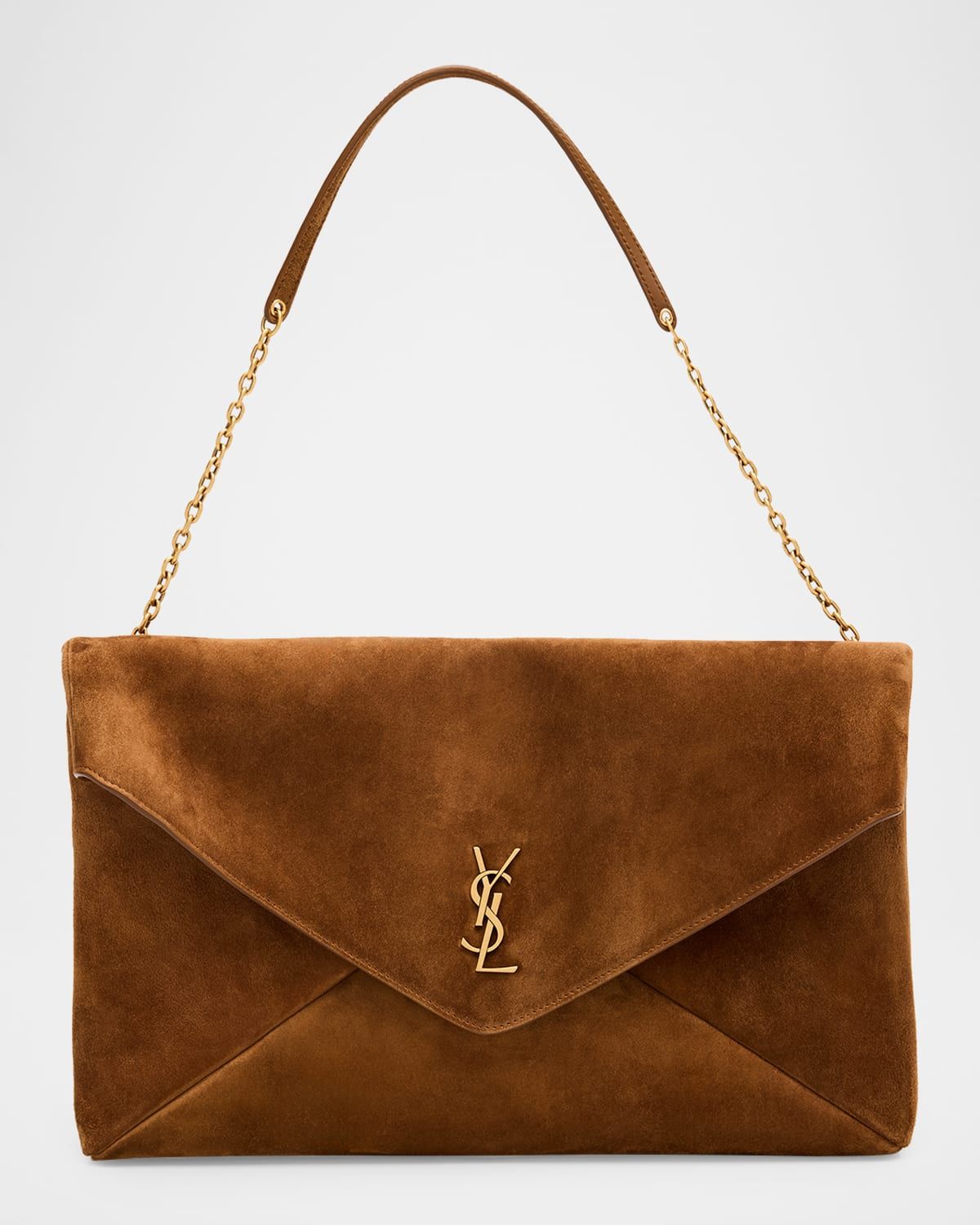 YSL Envelope Flap Shoulder Bag in Suede