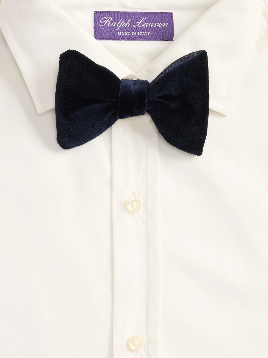 Ralph Lauren Purple Label Men's Velvet & Peau de Soie Bow Tie - Midnight Navy