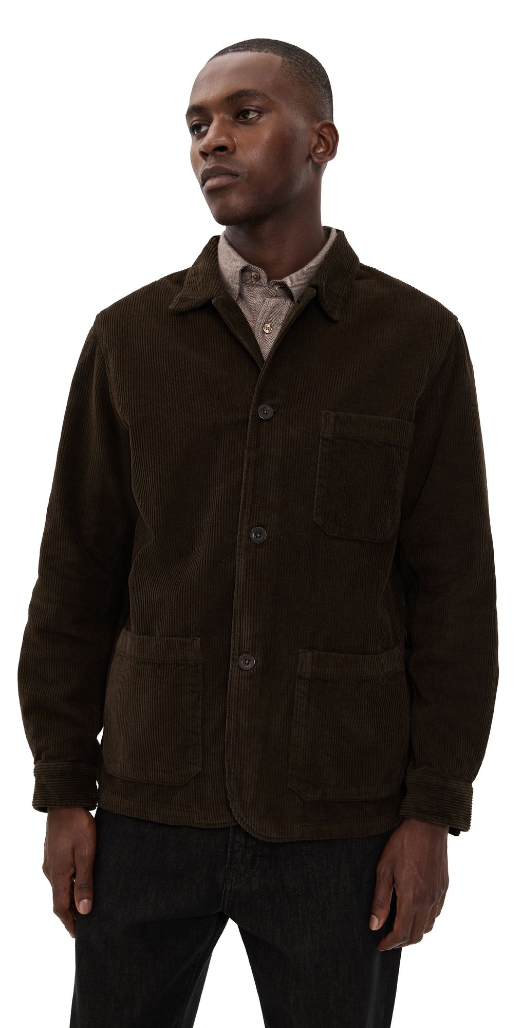 Portuguese Flannel Labura Corduroy Shirt Jacket Olive L