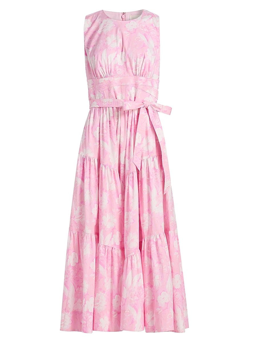 Women's Holt Heirloom Petals Midi-Dress - Rosewater Pink Multi - Size 8