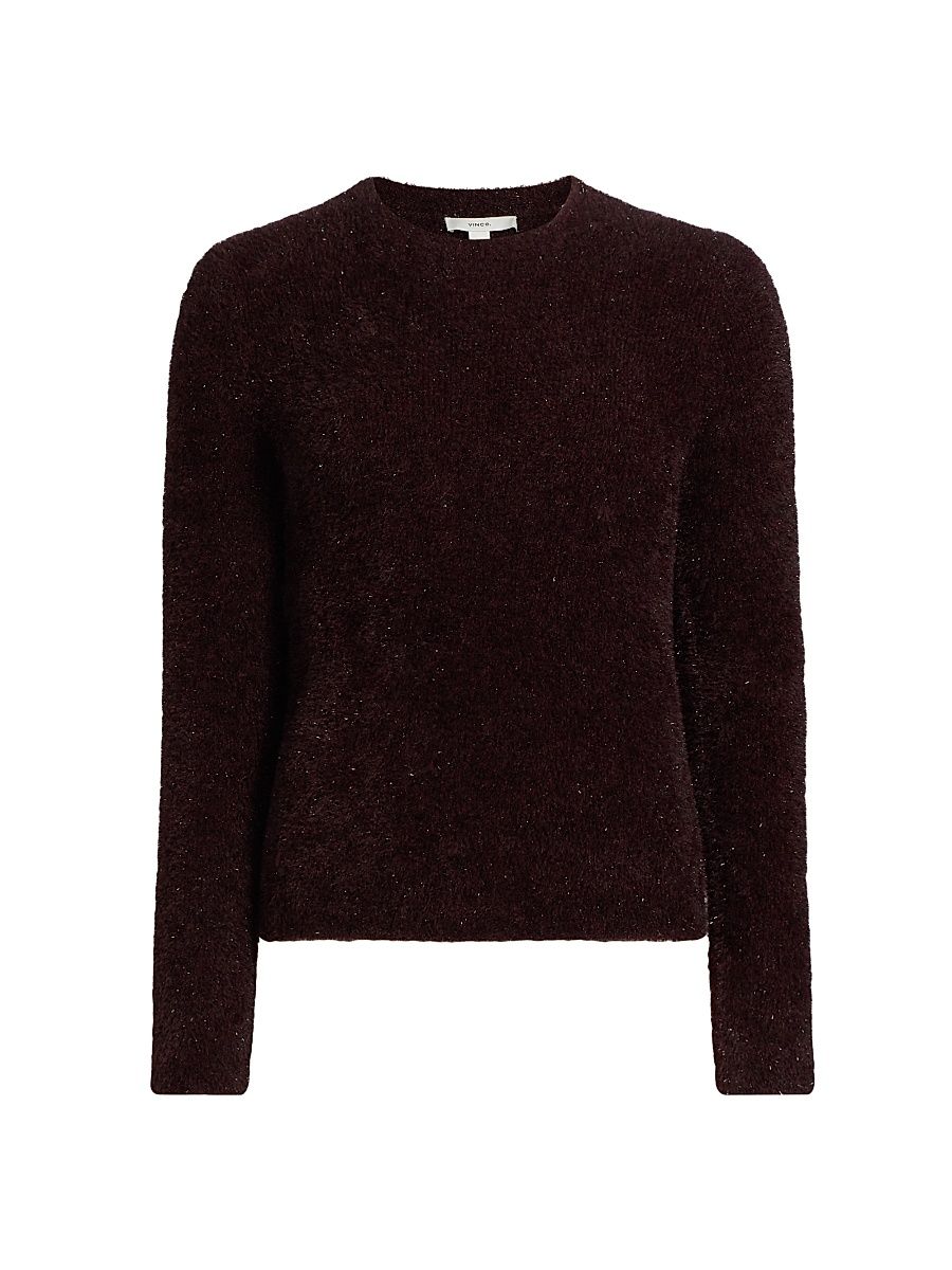 Women's Metallic Eyelash Knit Sweater - Cherry Night Metallic - Size XL