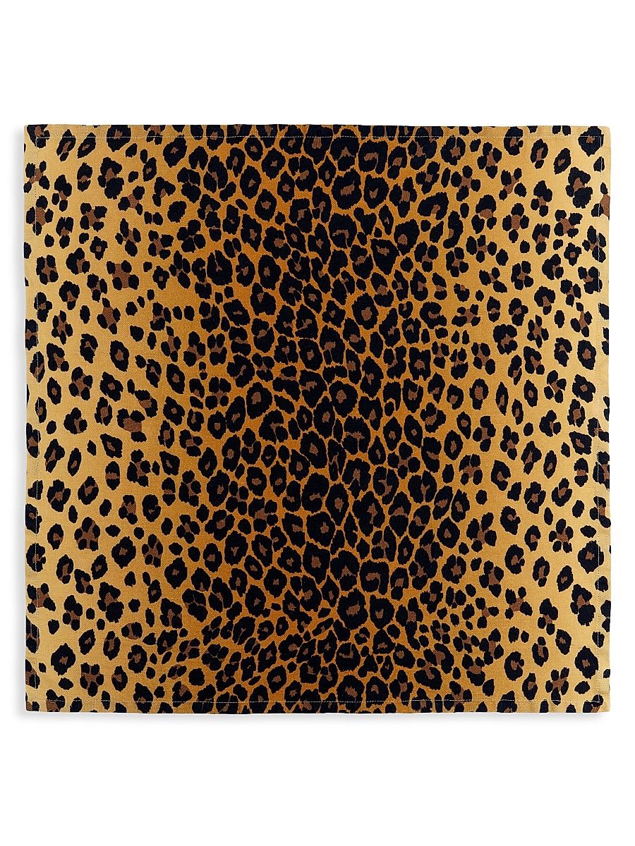 Leopard Linen Sateen 4-Piece Napkin Set