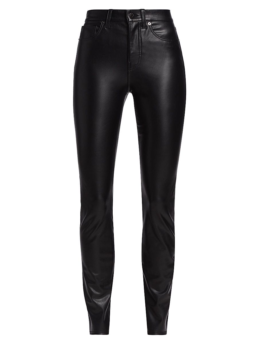 Women's Debbie Vegan Leather Skinny Pants - Black - Size 28