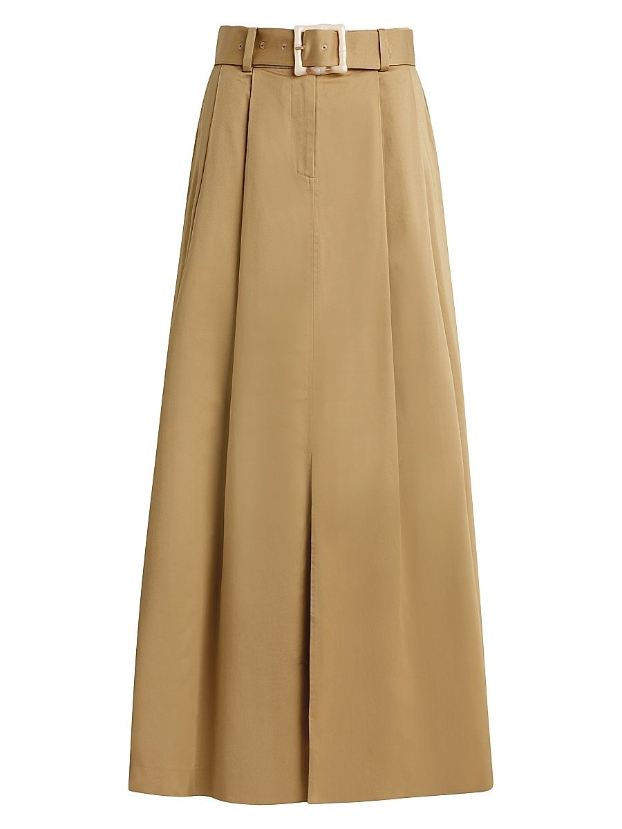 Women's The Gabby Stretch Cotton Slit Maxi Skirt - Sand - Size 2
