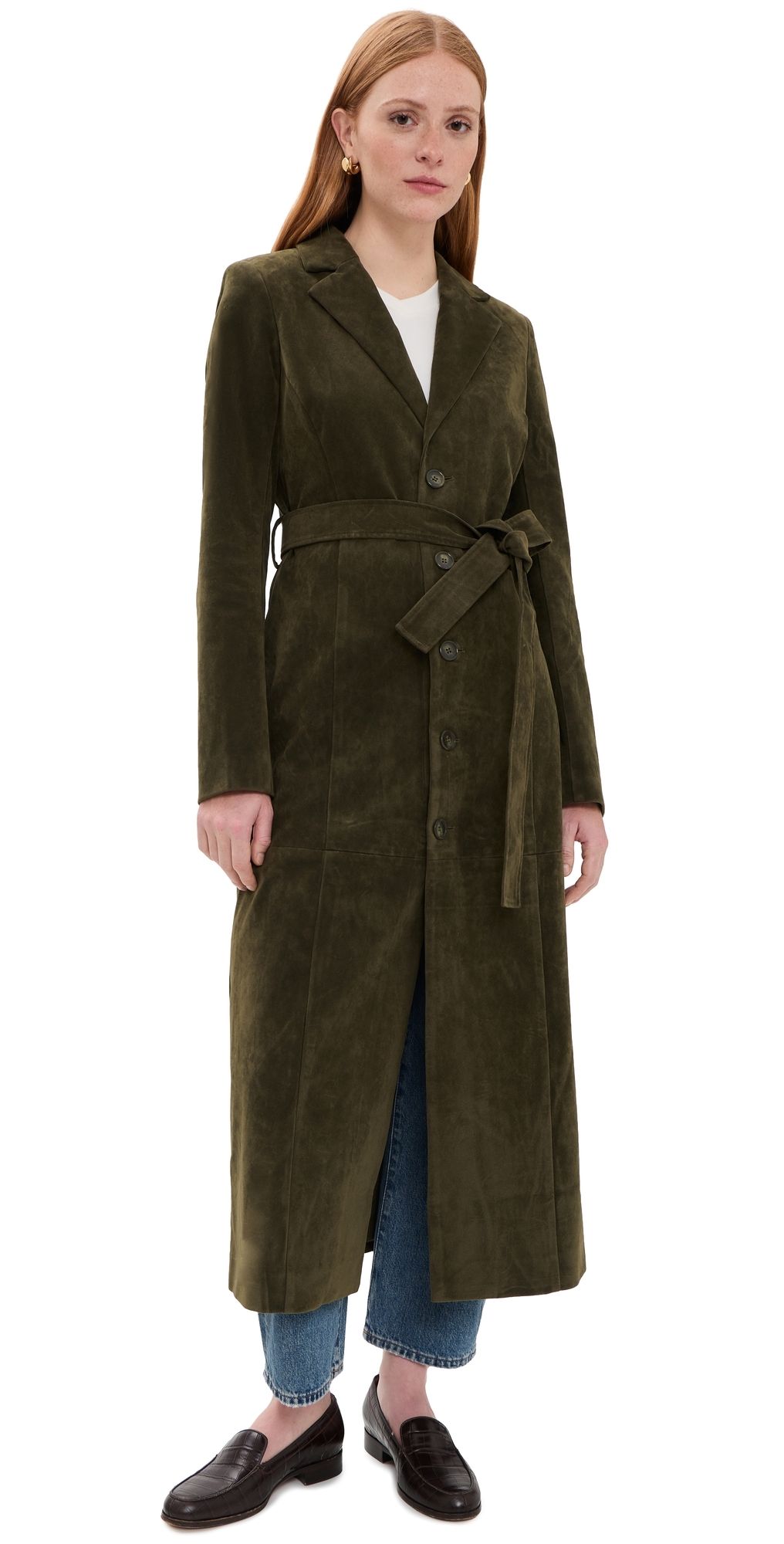 Joe's Jeans The Faux Suede Long Coat Olive S