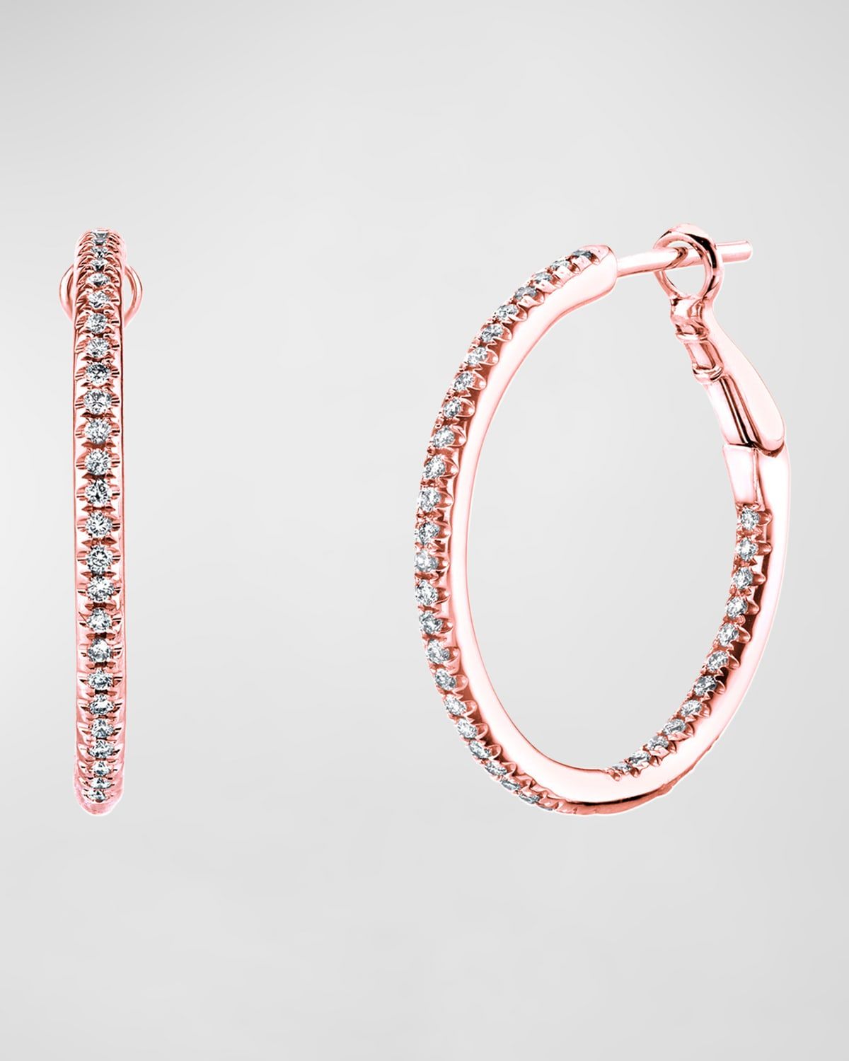 x Danielle Klein 18k Gold Round Diamond Hoop Earrings, 0.75tcw/0.75"L