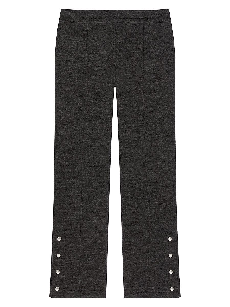 Men's Joggers in Wool with Paris Gros Grain - Grey Brown - Size Large