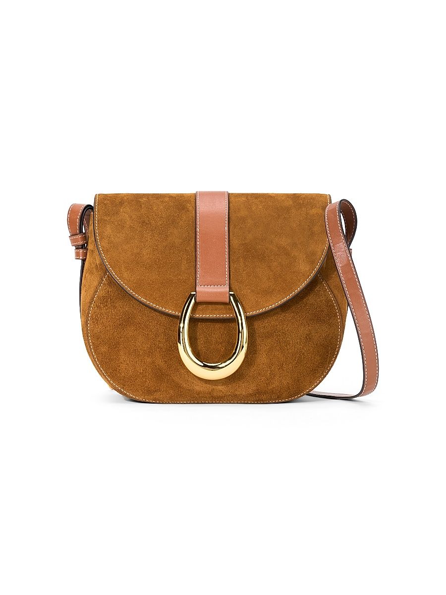Women's Bella Suede Saddle Bag - Tan